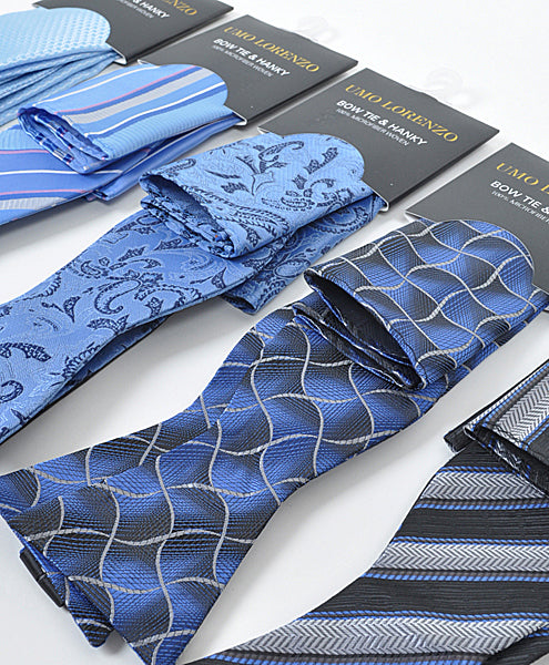 Selvbinder Butterfly og Lommeklud - Stripes of Power - Butterfly & Lommeklud Sæt fra Umo Lorenzo hos The Prince Webshop