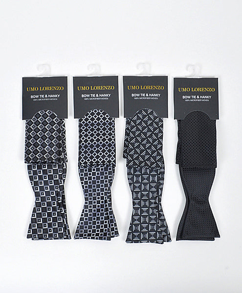 Selvbinder Butterfly og Lommeklud - Triangularity Black - Butterfly & Lommeklud Sæt fra Umo Lorenzo hos The Prince Webshop