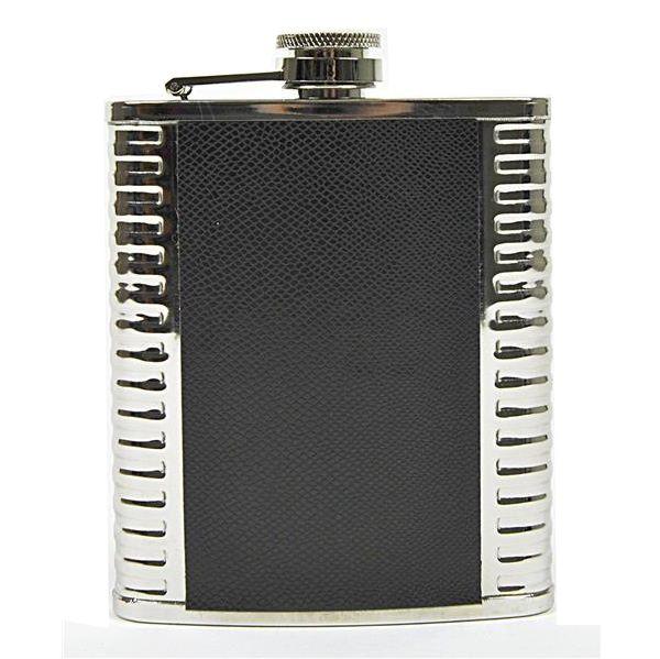 Lommelærke i Rustfrit Stål - 20 cl - Reptil Brun - Lommelærke fra Gentlemens Depot hos The Prince Webshop