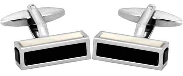 Manchetknapper A Class - Onyx & Mother of Pearl Tube - Manchetknapper fra The Armitage Collection hos The Prince Webshop
