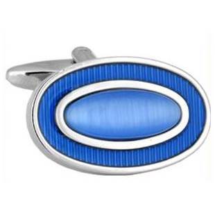 Manchetknapper Katteøje Blå Oval - Manchetknapper fra The Armitage Collection hos The Prince Webshop