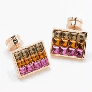 Manchetknapper Swarovski Smoke Topaz - Topaz & Rose - Manchetknapper fra Onyx Art of London hos The Prince Webshop