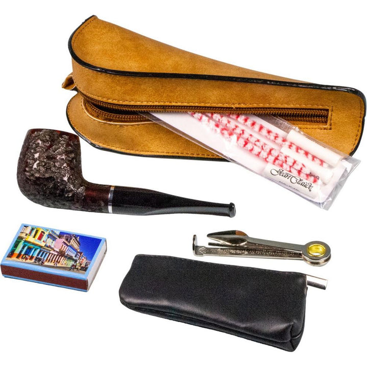 JEAN CLAUDE Pibe Begynder Sæt - Straight Sandblasted - Pibe fra Jean Claude hos The Prince Webshop