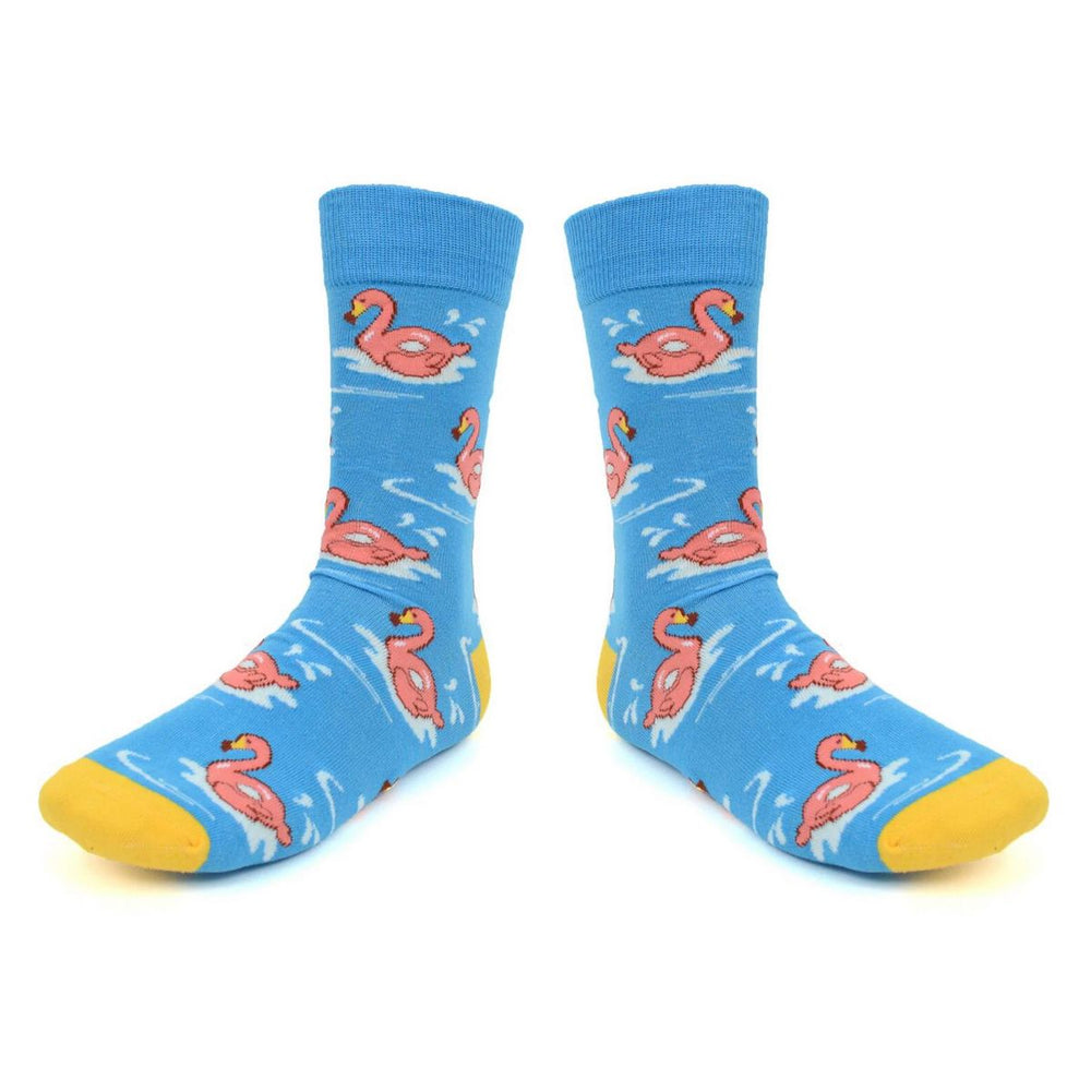 Lyseblå Flamingo Strømper - Herre Strømper fra Parquet hos The Prince Webshop