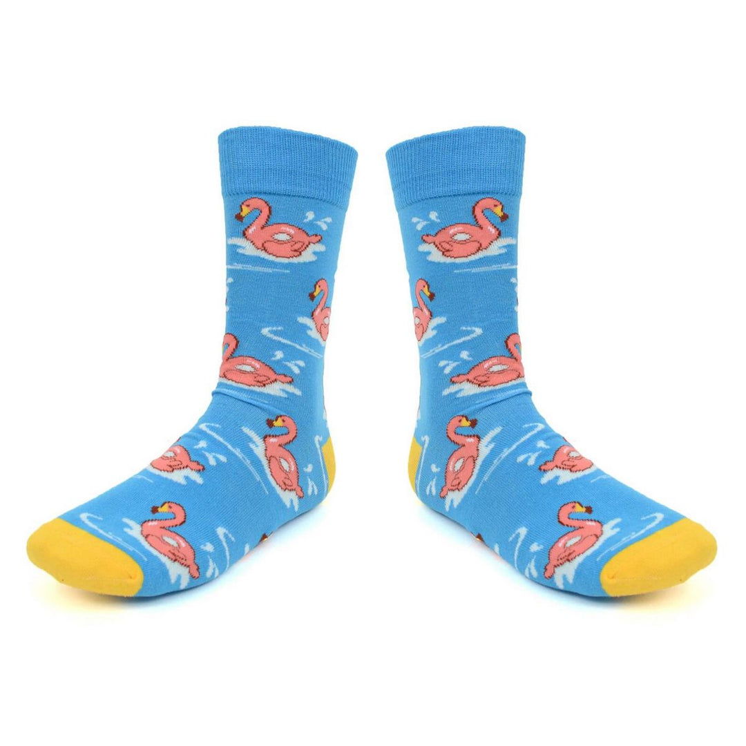 Lyseblå Flamingo Strømper - Herre Strømper fra Parquet hos The Prince Webshop