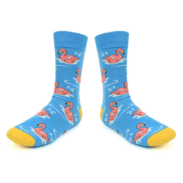 Lyseblå Flamingo Strømper - Herre Strømper fra Parquet hos The Prince Webshop