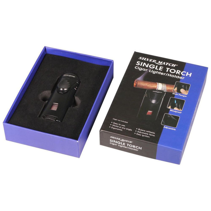 Cigar Lighter - Silver Match Debden - Single Torch & Holder - Lighter fra Silver Match hos The Prince Webshop