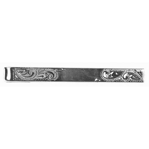 Slipseholder Klassisk Graveret med Glat Center Rhodium - Slipsenål fra The Armitage Collection hos The Prince Webshop