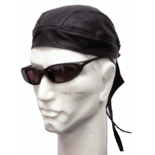 Sort Læder Biker Skull Cap - Hat fra Amazing Danna hos The Prince Webshop