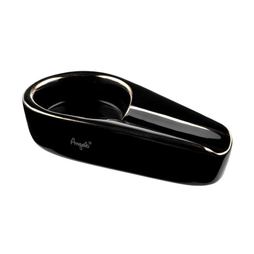 Angelo Single Cigar Askebæger i Sort Keramik - Cigar Askebæger fra Angelo hos The Prince Webshop
