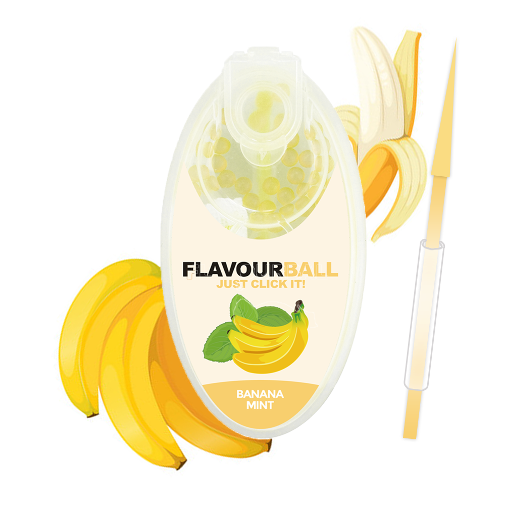 100 stk Cool Banana Mint Flavour Balls i Pod - Aroma Kugler fra FLAVOUR BALLS hos The Prince Webshop