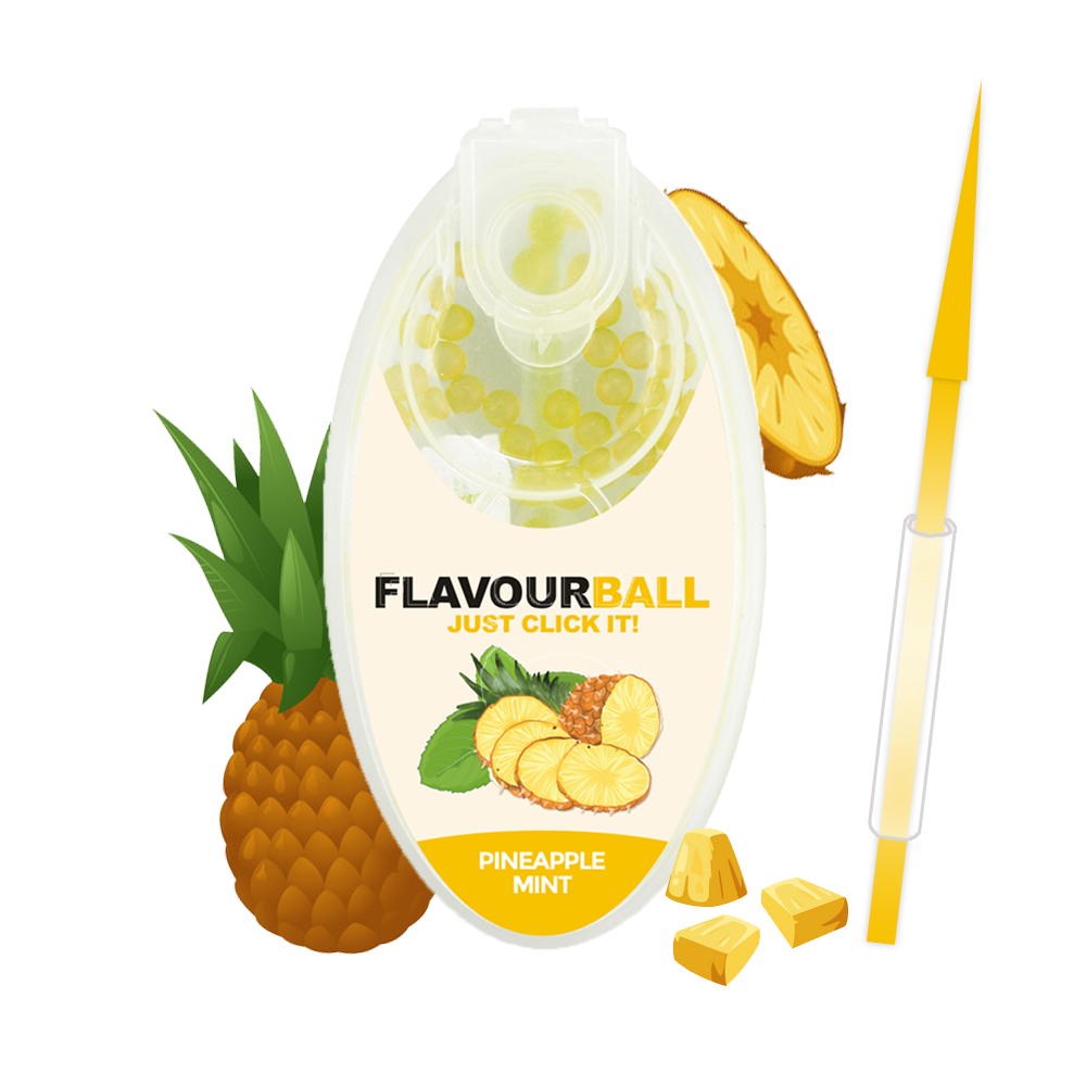 100 stk Cool Pineapple Mint Flavour Balls i Pod - Aroma Kugler fra FLAVOUR BALLS hos The Prince Webshop