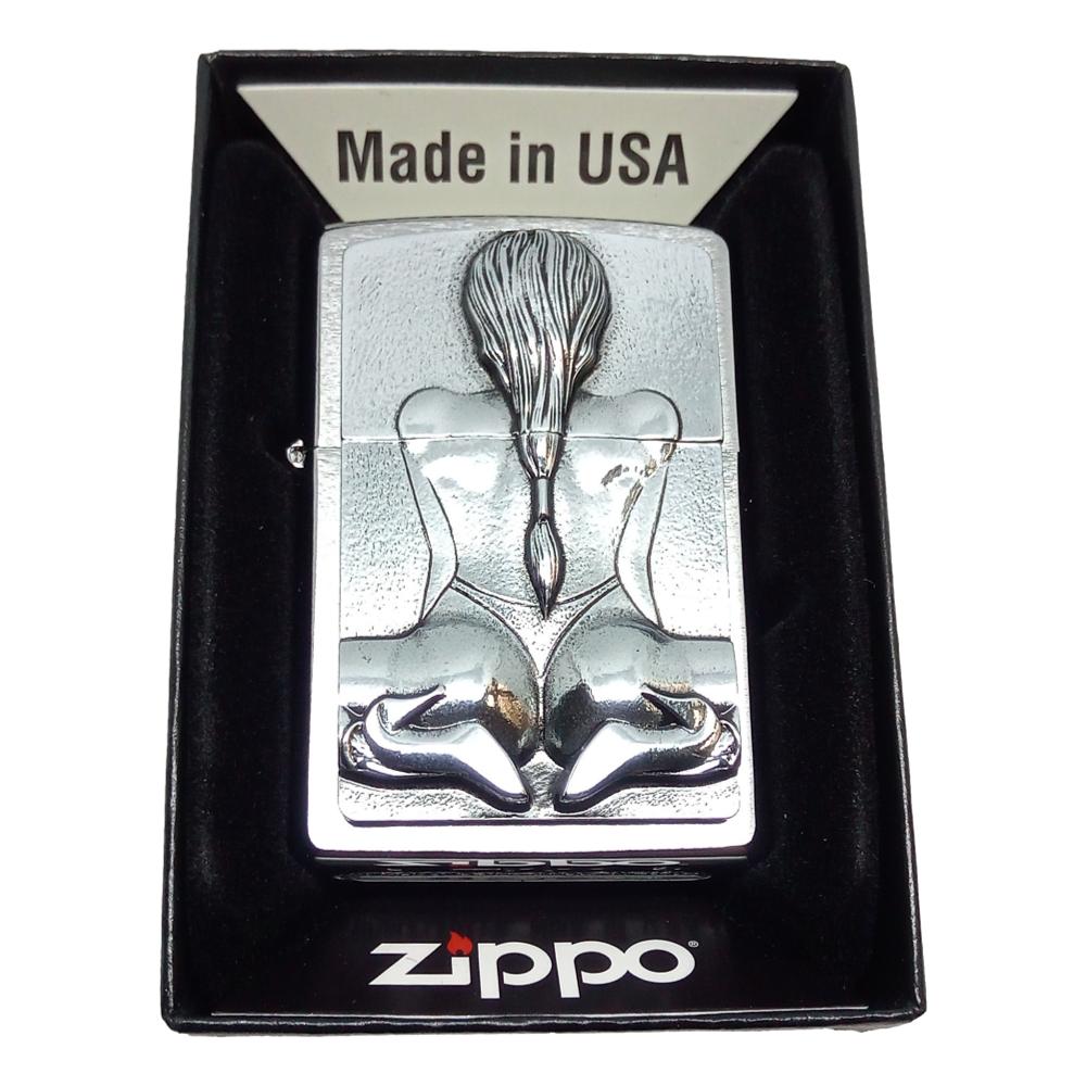 Original Kneeling Girl Zippo Lighter - 2002548 - Zippo Lighter fra Zippo hos The Prince Webshop